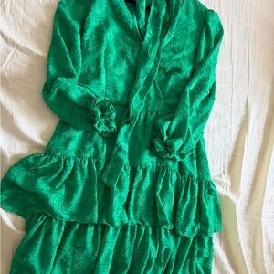 Eliza J Emerald Green Ruffle Tiered Dress